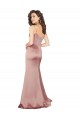 Floor Length Silky Satin Formal Dress with Front Skirt Slit UK