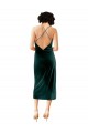 Midi Length Sleek Cowl Neckline Short Velvet Cocktail Formal Dress UK